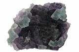 Green Fluorite Over Purple Octahedral Fluorite - Fluorescent! #146909-2